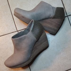 Dr. Scholl's Vegan Leather & Suede Wedge Booties